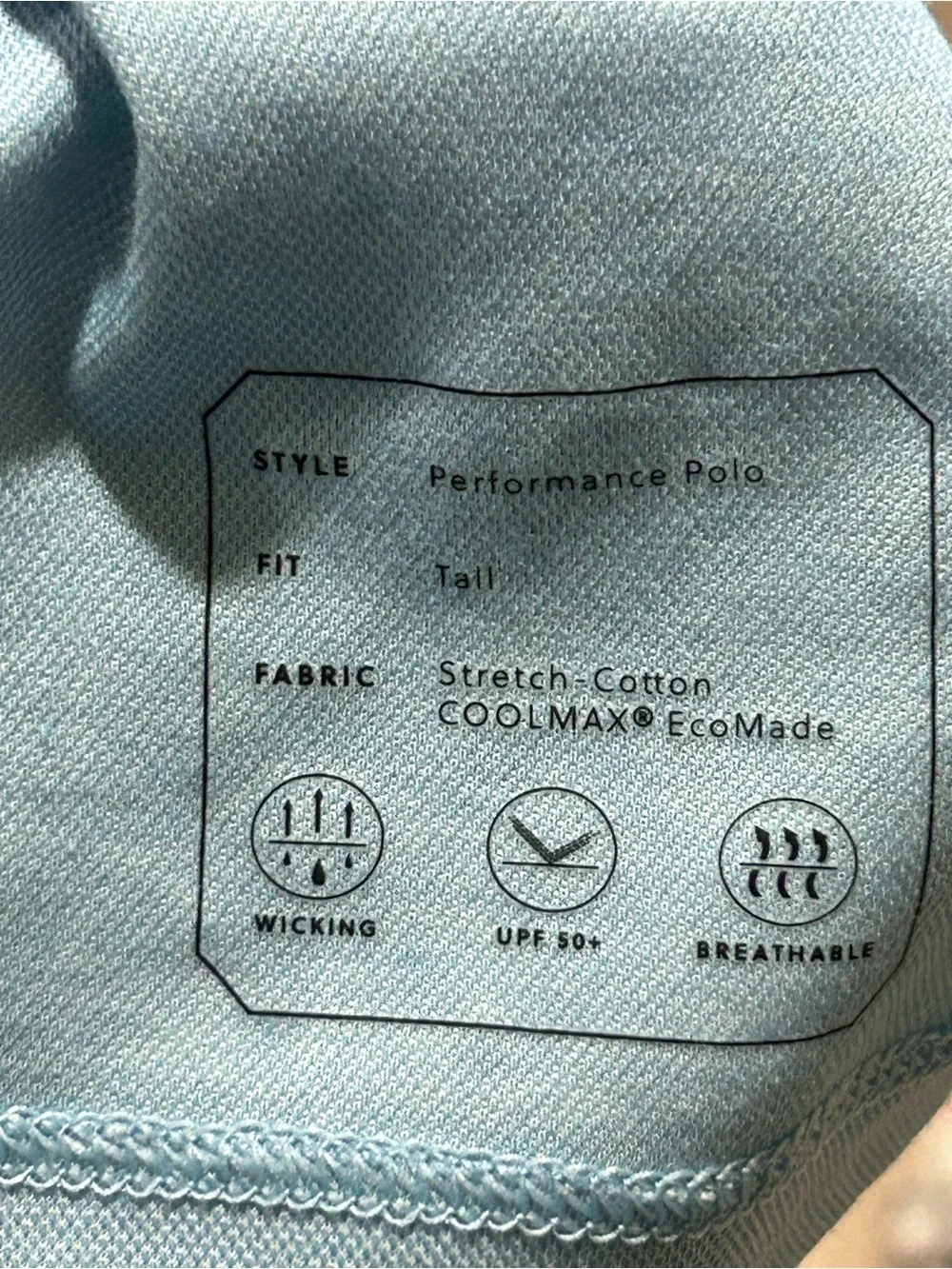 J.Crew Performance Polo Coolmax Stretch-Cotton EcoMade UPF50 , Large